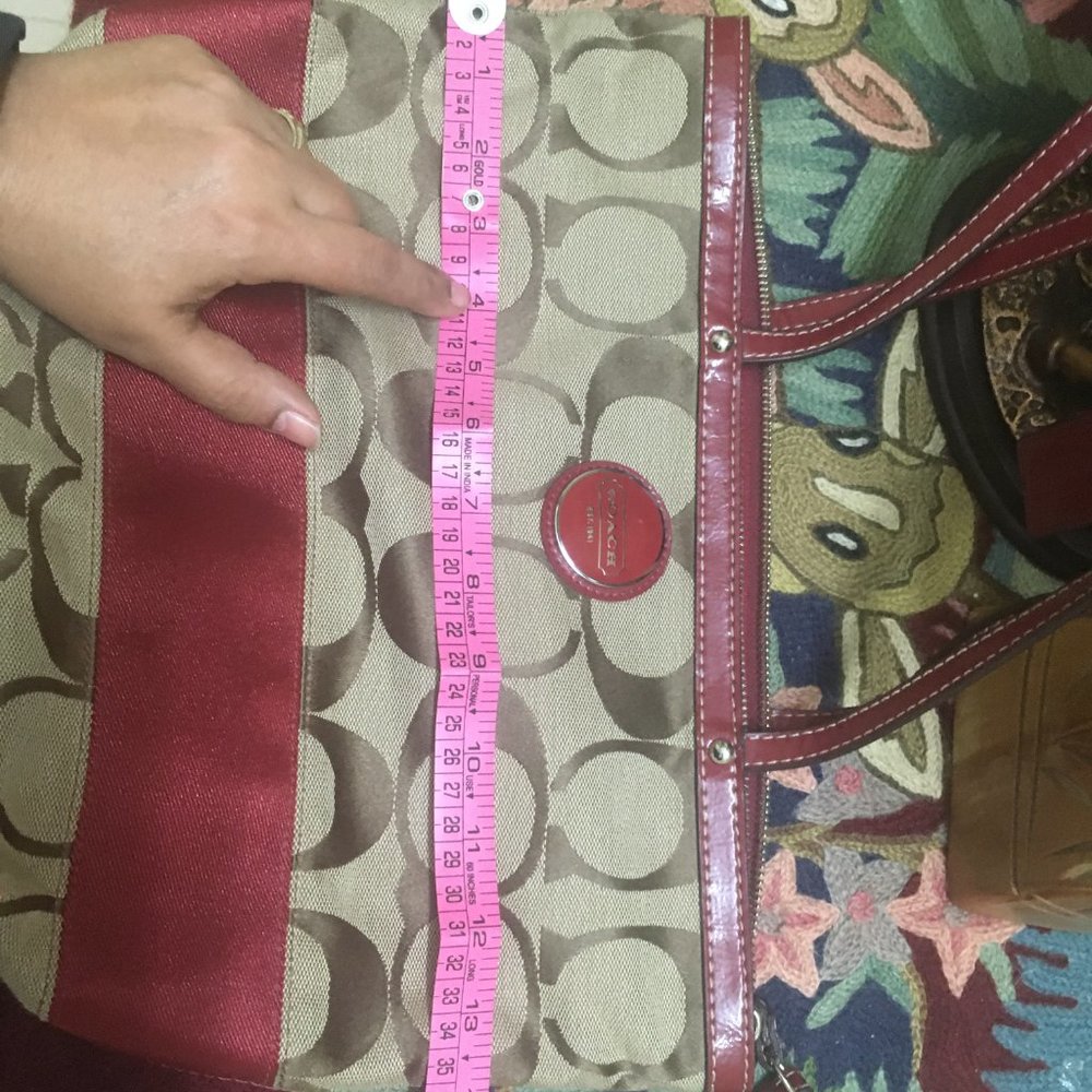 Authentic Coach Signature Striped Tote Bag - Picture 12 of 16